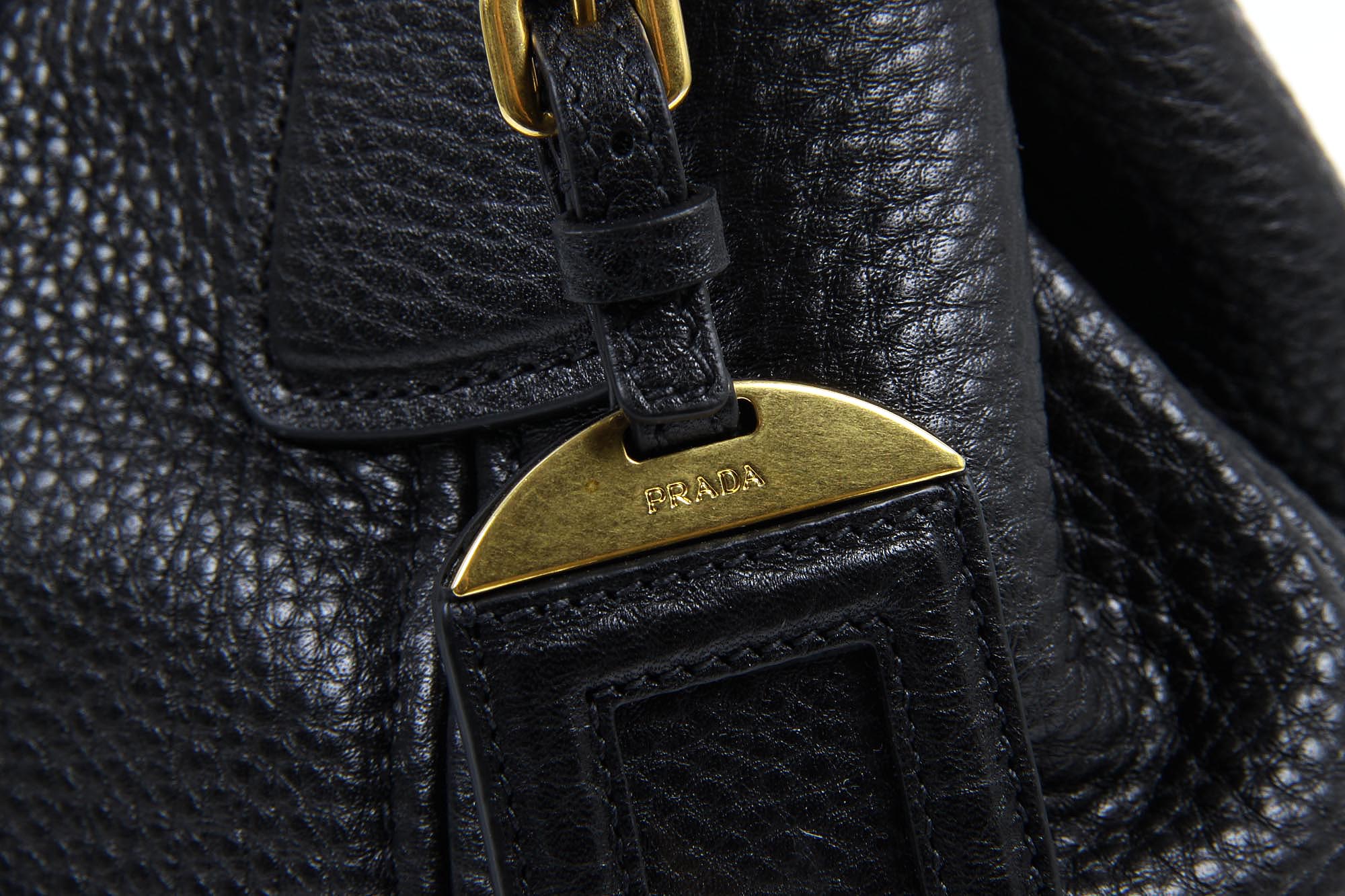 Borsa tote hobo Prada BN2534 Nero Vitello Daino