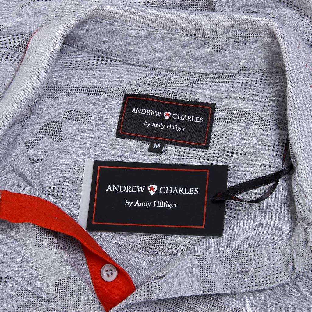 Andrew Charles Polo da uomo a maniche corte grigia JULIAN