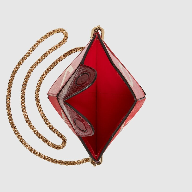 Gucci Borsa a tracolla piccola a forma di cuore rosso rosa