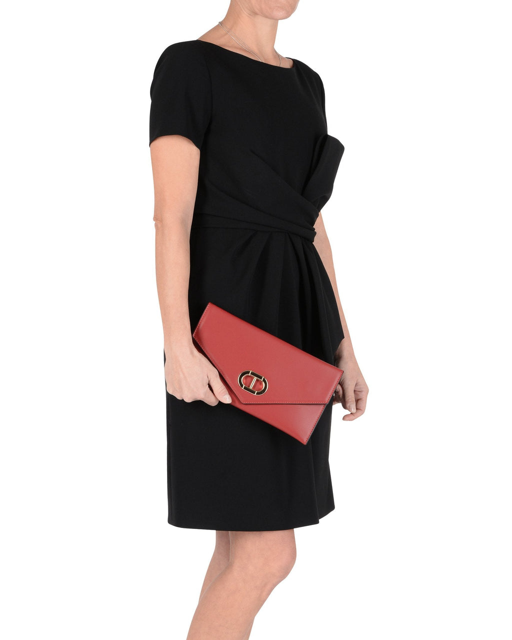 Pochette in pelle a busta - Rubino