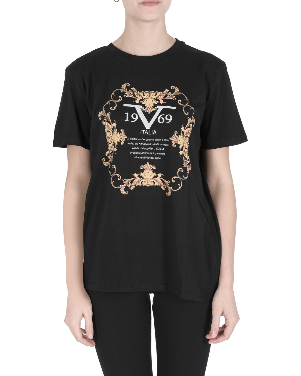 19V69 Italia T-Shirt Donna CERTIFICATE BLACK