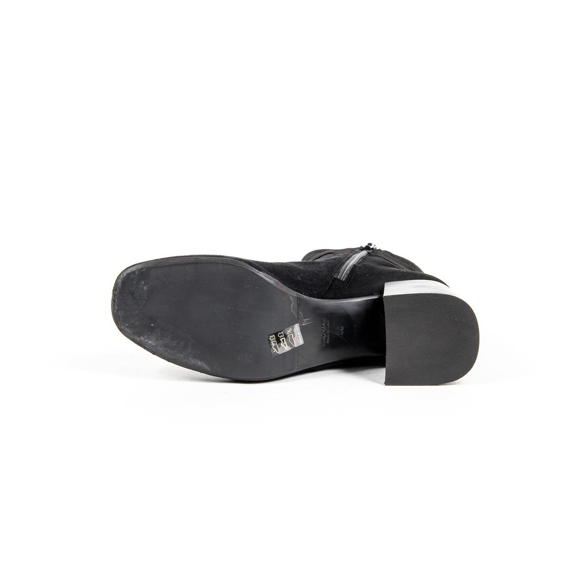 V 1969 Italia Stivaletto con tacco da donna B2482 CAMOSCIO NERO