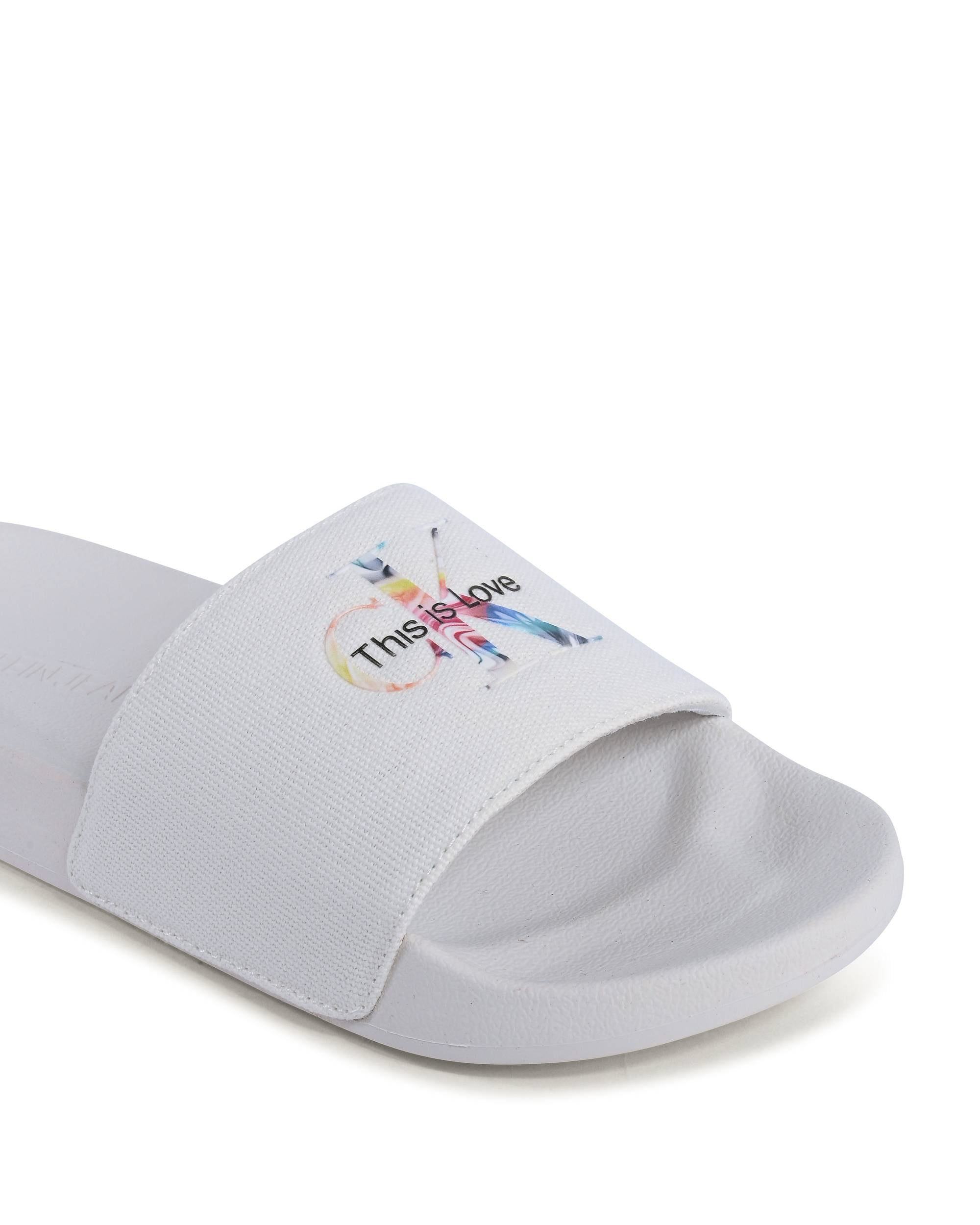 Ciabatte Calvin Klein da donna bianche YW0YW00849YAF