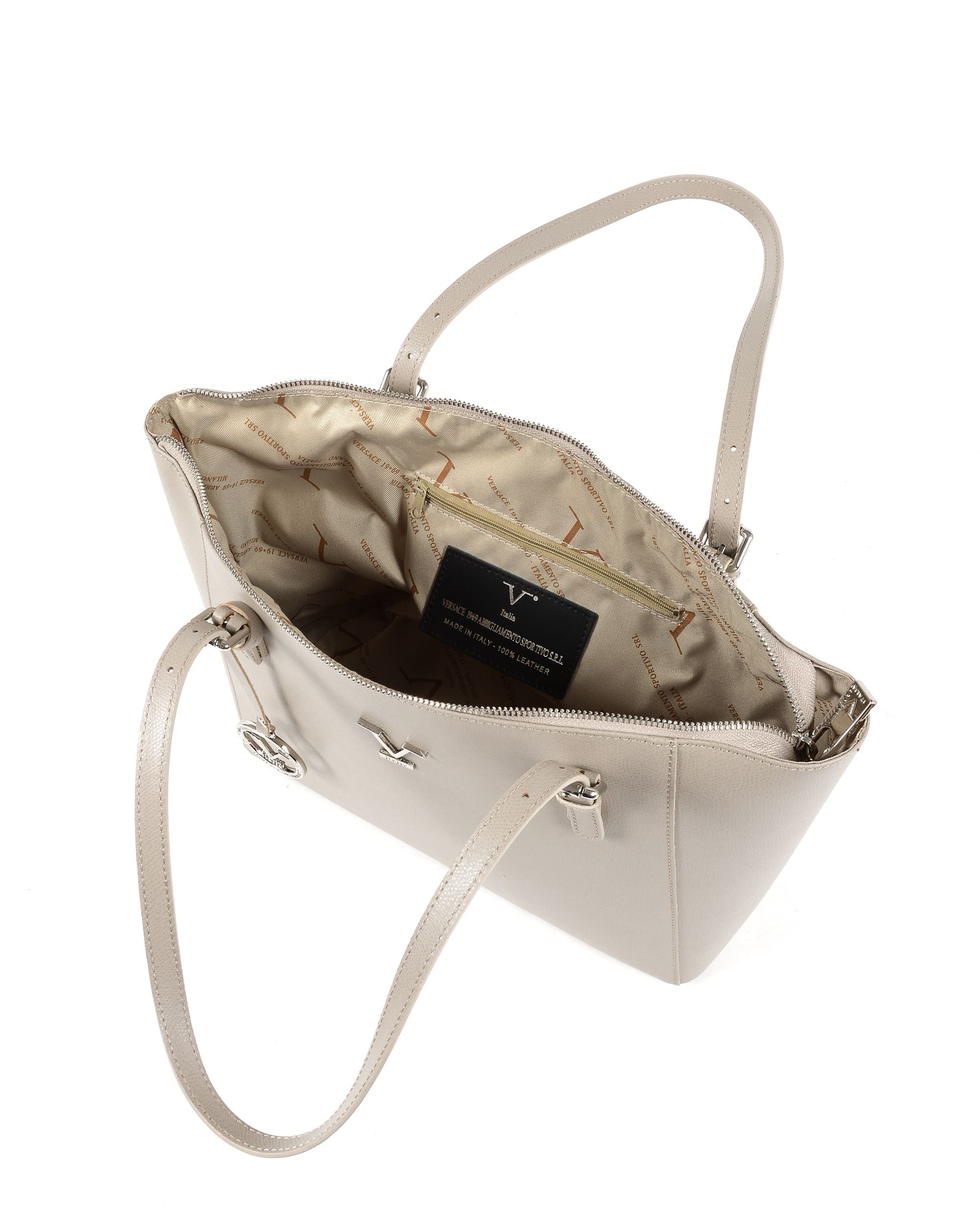V Italia Borsa a tracolla da donna Taupe V09 PALMELLATO TAUPE