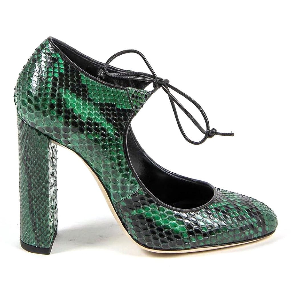 Décolleté con lacci da donna V 1969 Italia 3111302 PITONE VERDE