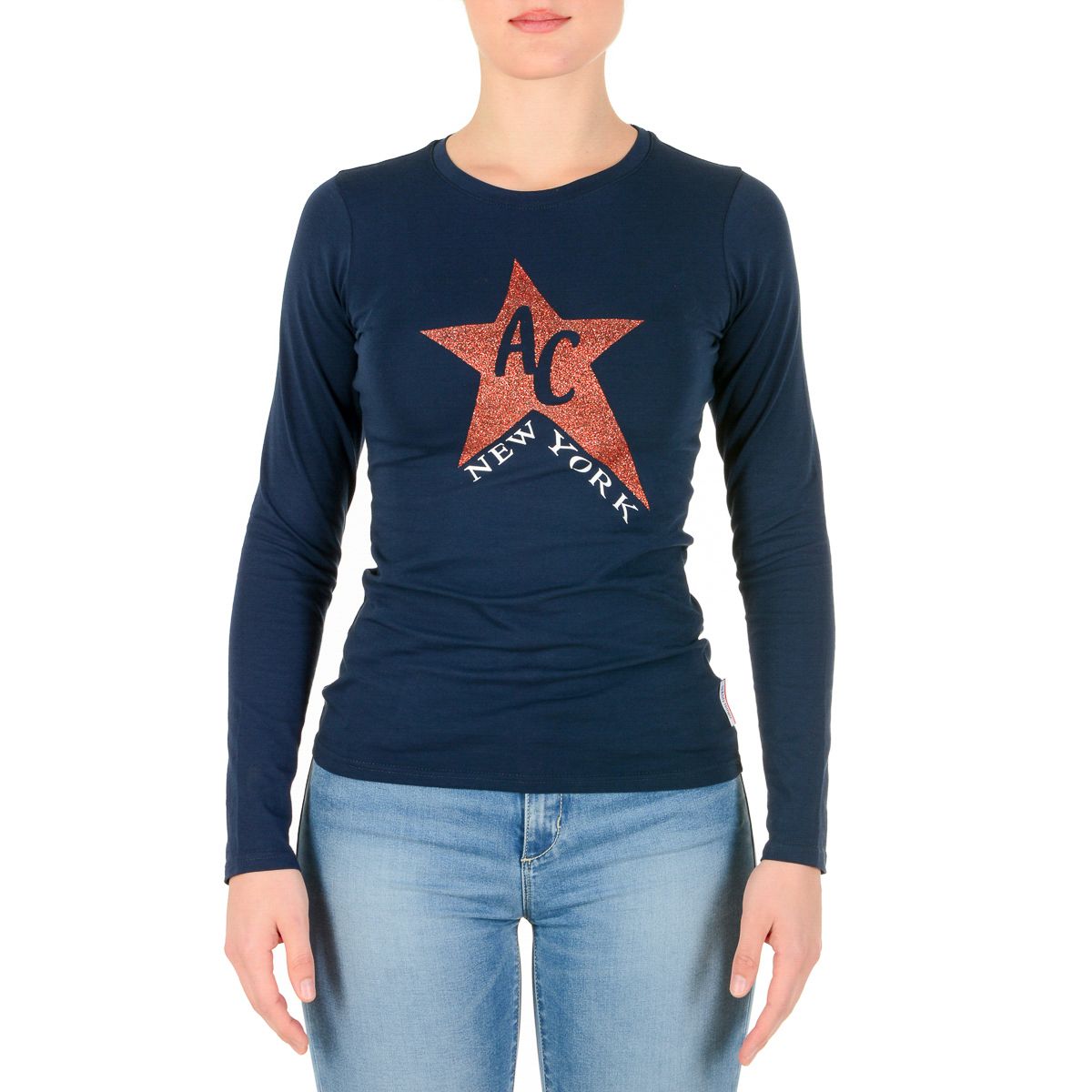 Andrew Charles By Andy Hilfiger T-shirt da donna LS TS602 031002 PHENIX NAVY S8