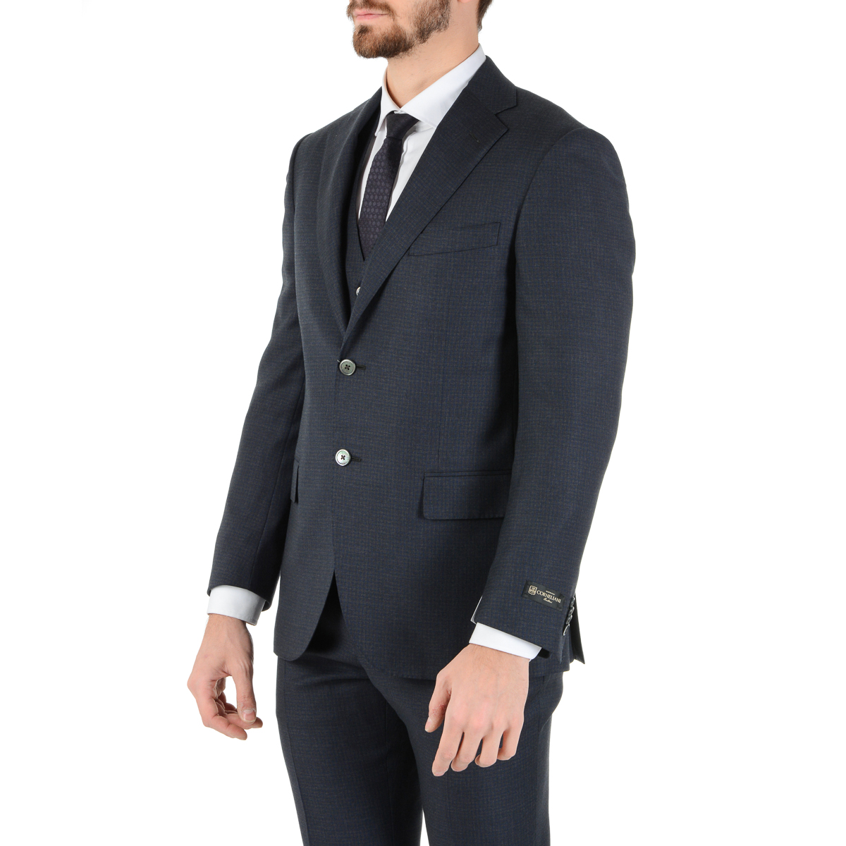 Abito da uomo Corneliani a maniche lunghe grigio scuro Super 110's