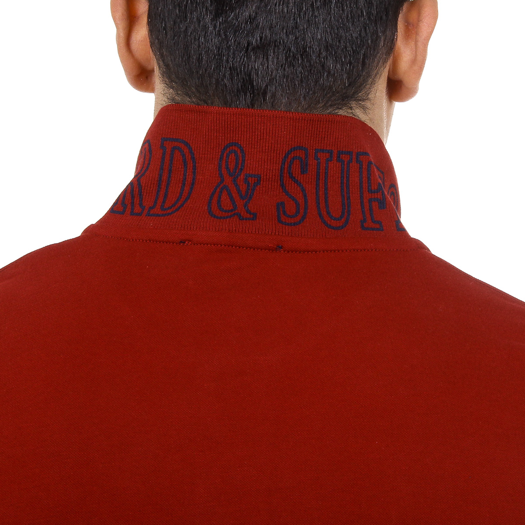Polo da uomo a maniche corte Ufford & Suffolk Polo Club US005 BORDEAUX