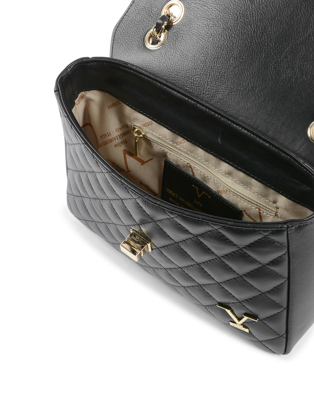 V Italia Borsa a mano da donna nera V024-G SAUVAGE NERO