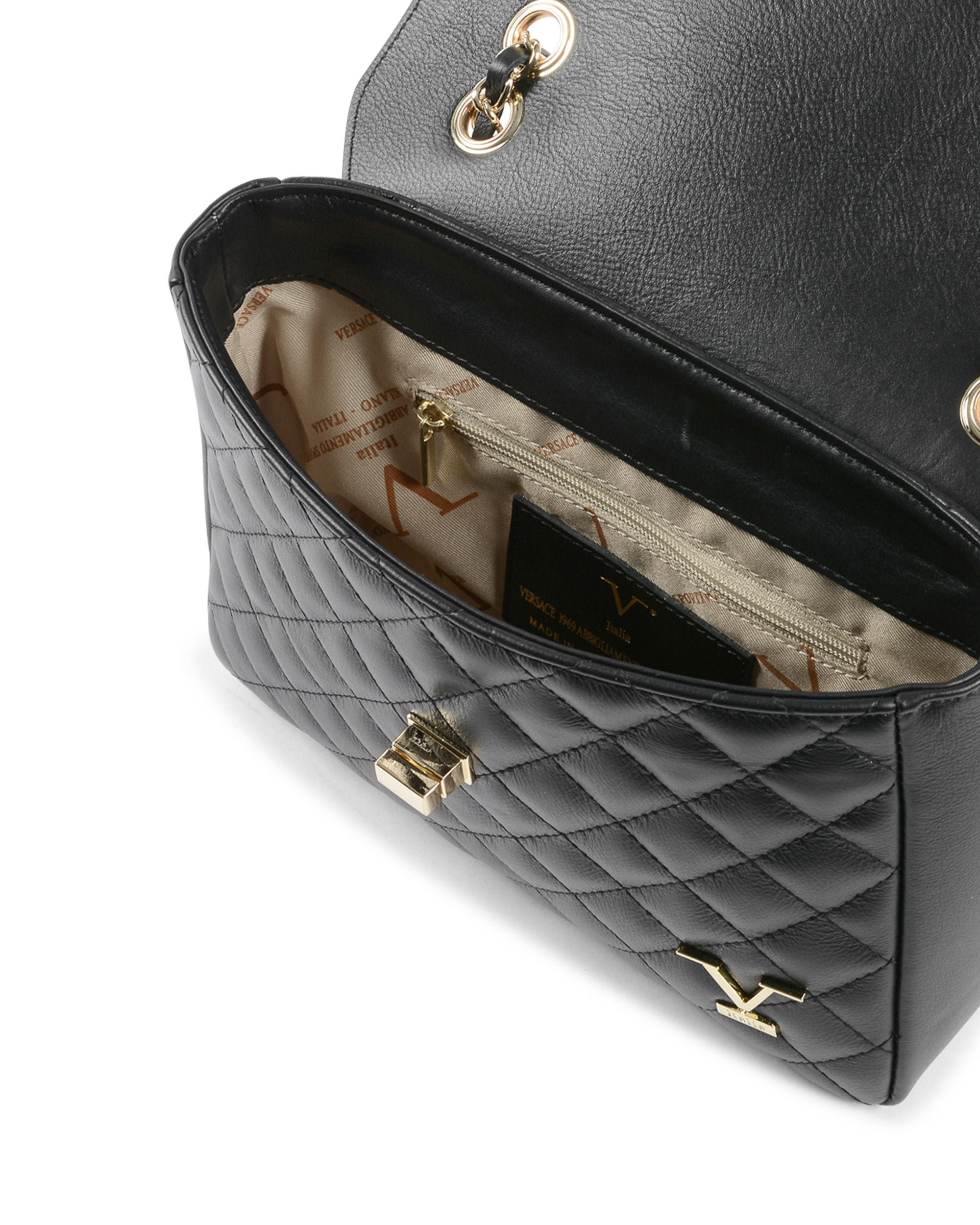 V Italia Borsa a mano da donna nera V024-G SAUVAGE NERO