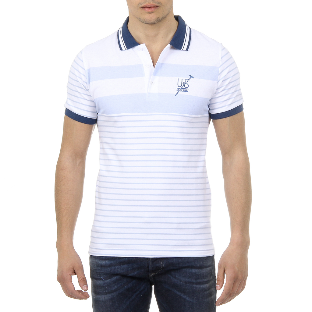Polo da uomo a maniche corte Ufford & Suffolk Polo Club US006 BLU
