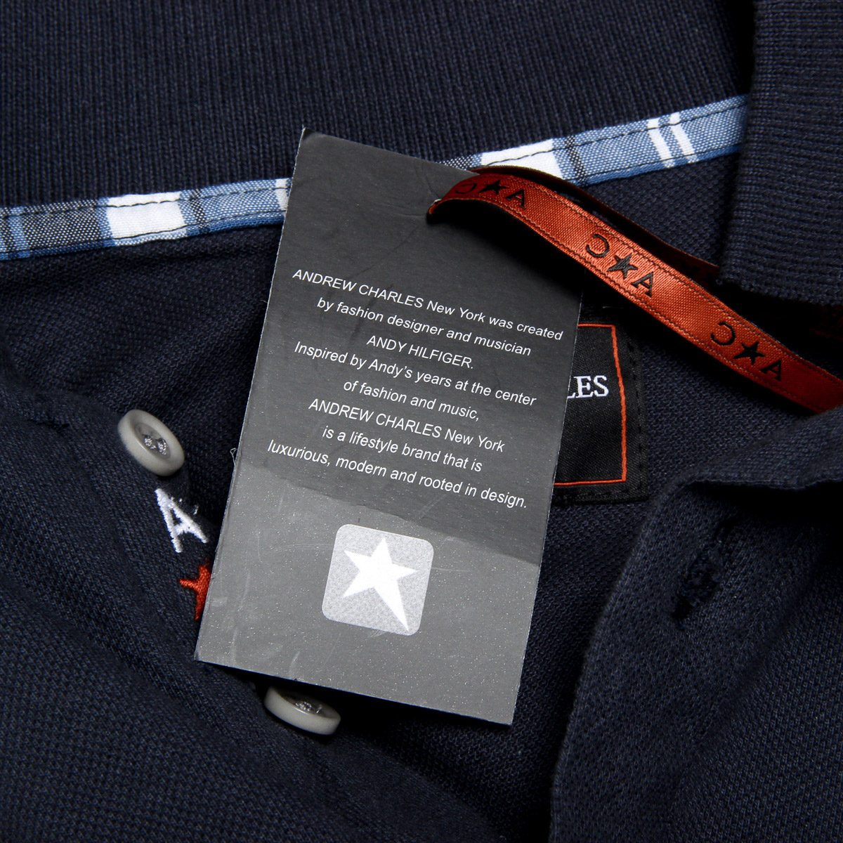 Andrew Charles Polo da uomo a maniche corte blu scuro SEFU