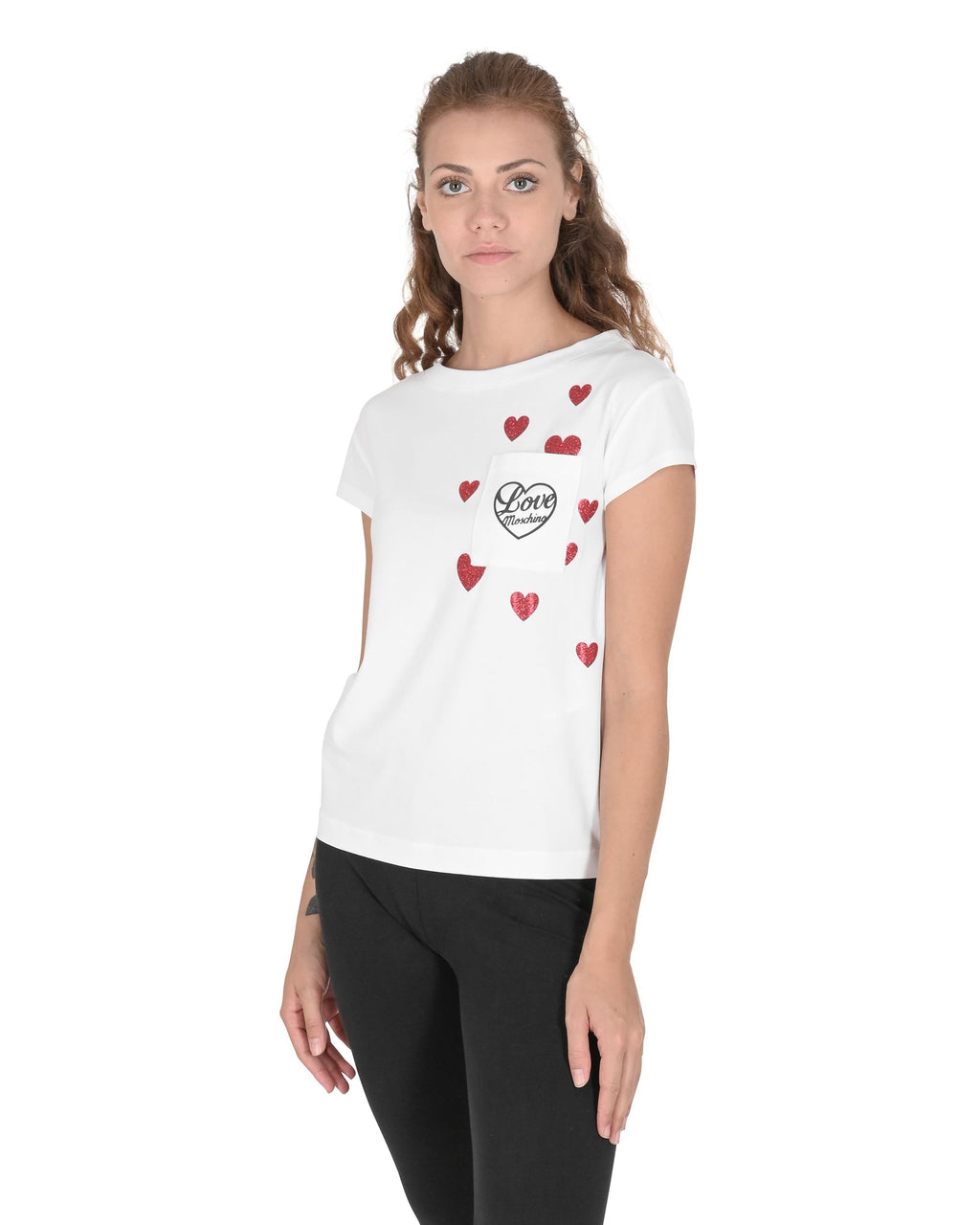 T-shirt da donna Love Moschino W 4 F30 2O E 2264 A00 BIANCO OTTICO