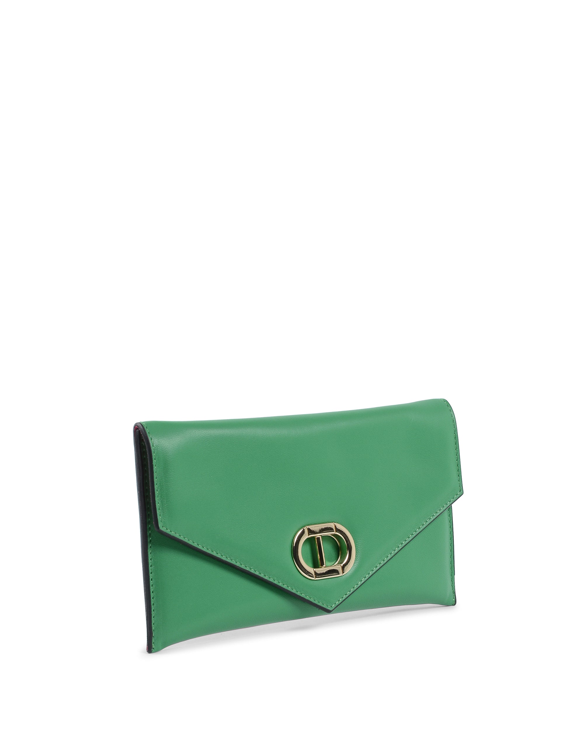 Pochette in pelle verde