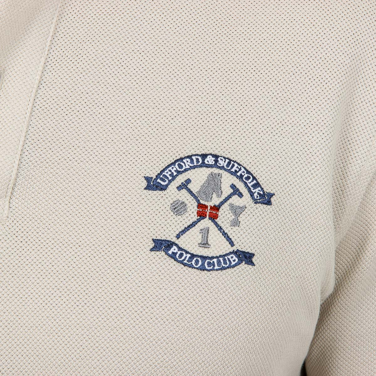 Polo da uomo a maniche corte Ufford & Suffolk Polo Club Beige FURIA