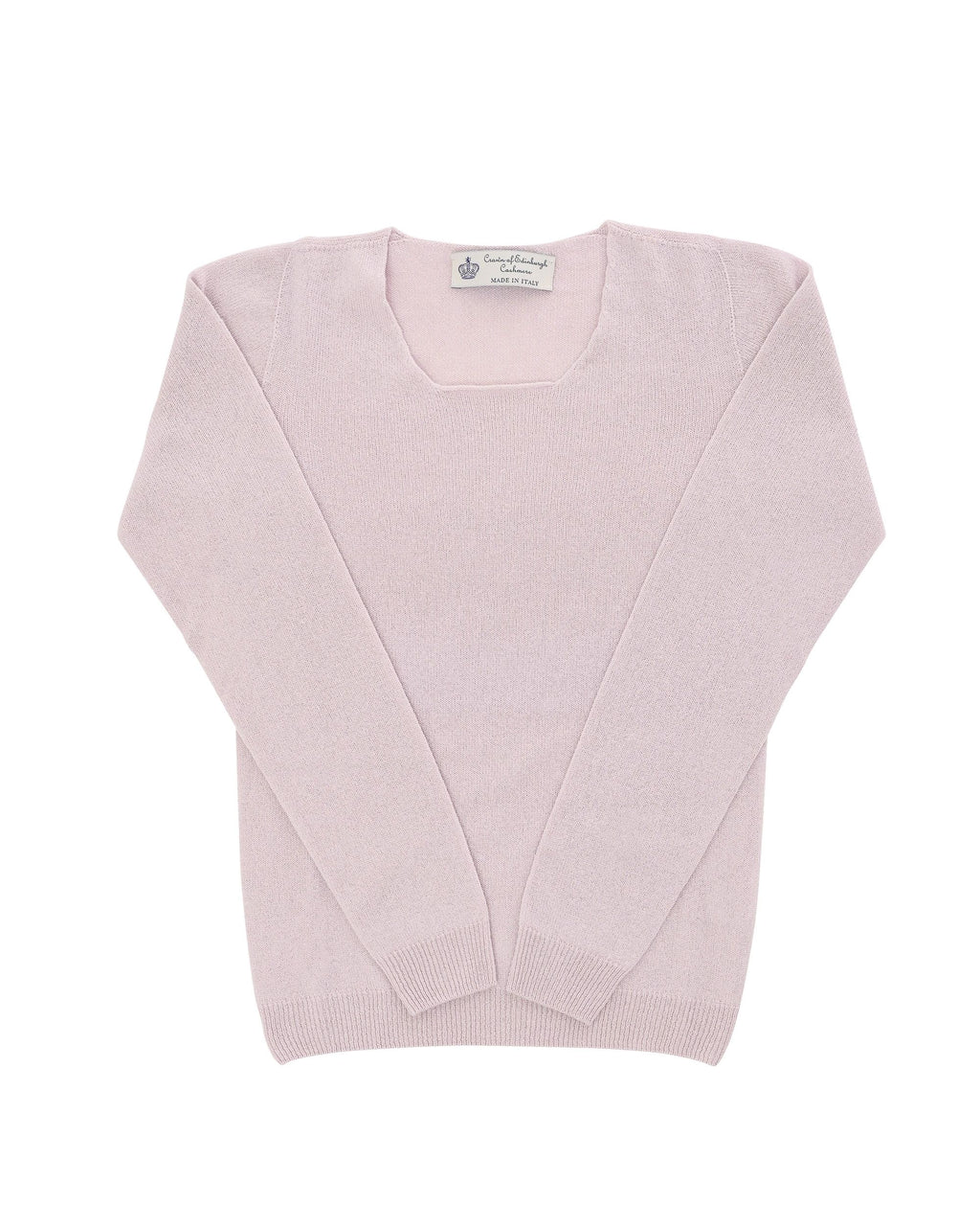 Maglione da donna in cashmere con scollo quadrato Crown of Edinburgh COE 0024 ROSA