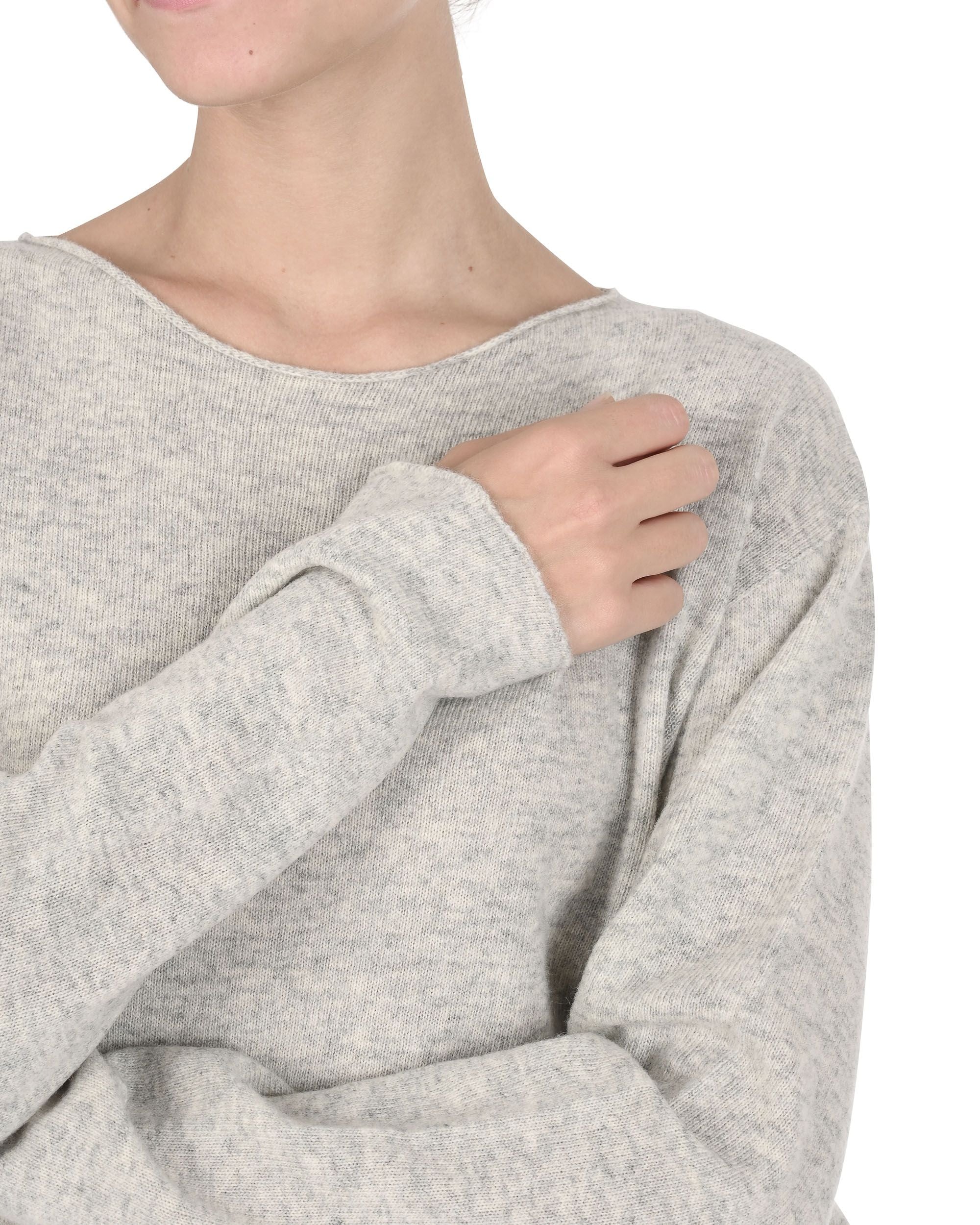 Maglione oversize con scollo a barca da donna in cashmere Crown of Edinburgh COE 008 GRIGIO MELANGE