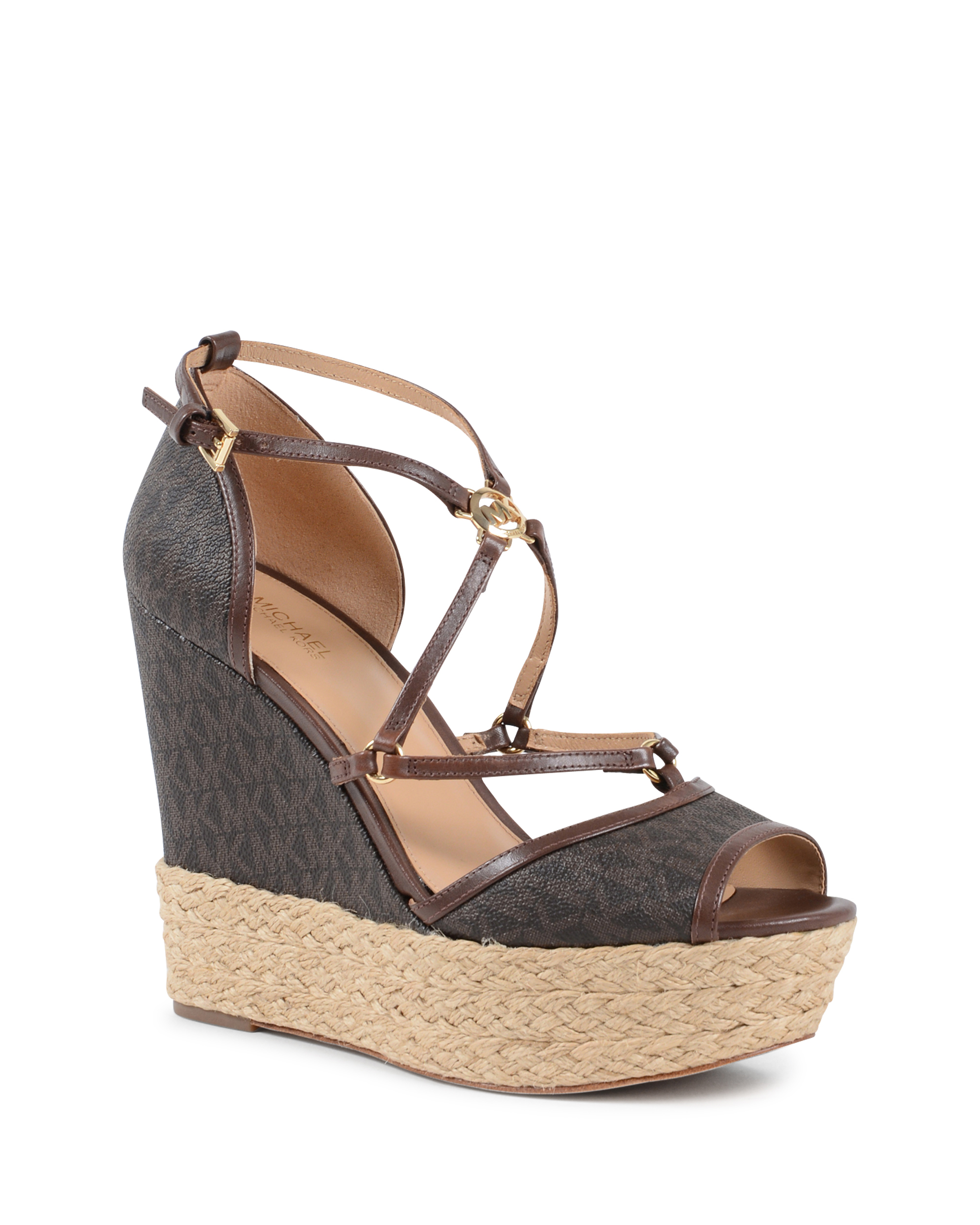 Sandalo con zeppa da donna Michael Kors marrone TERRI
