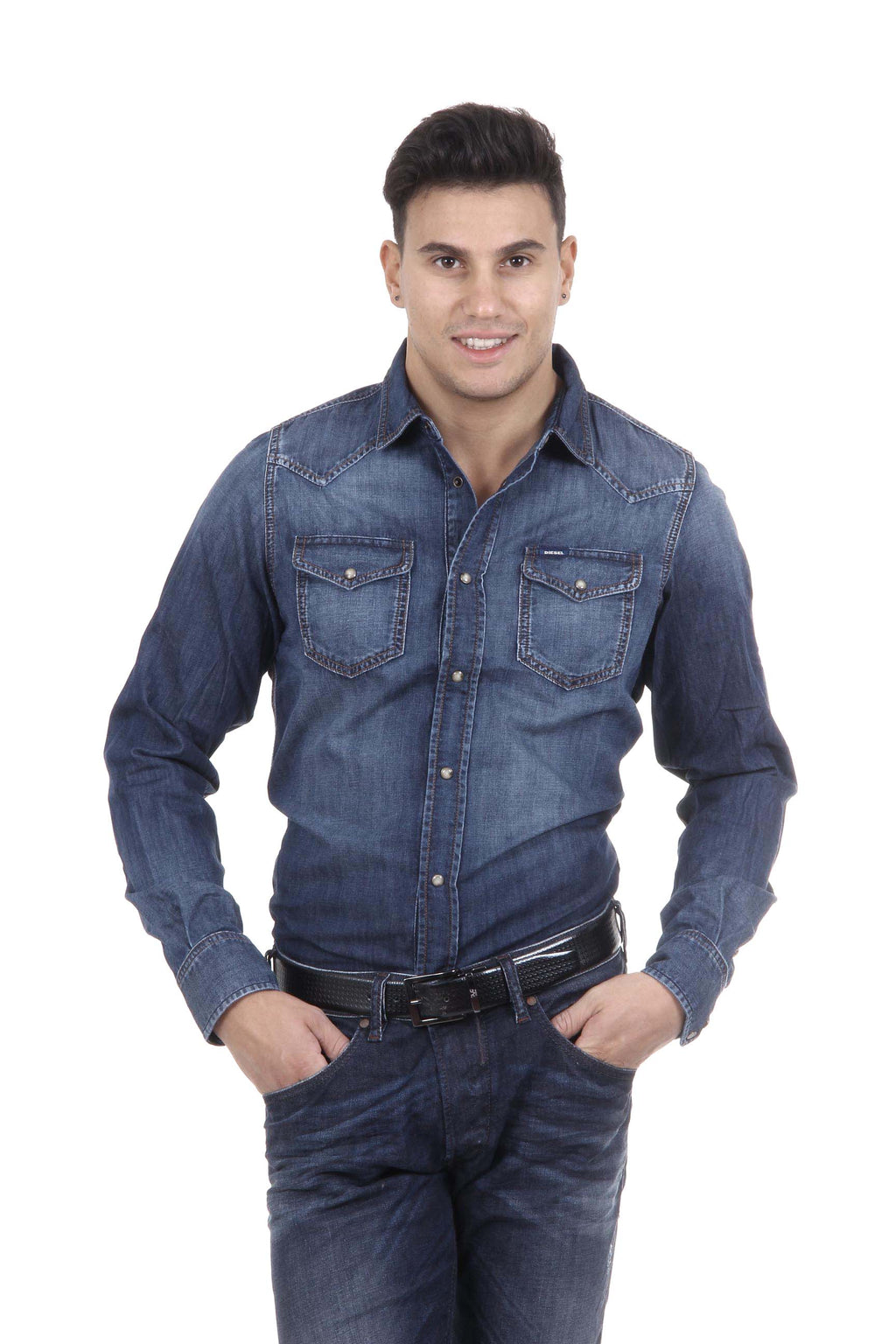 Camicia da uomo Diesel 00SD24 0GAEZ 01