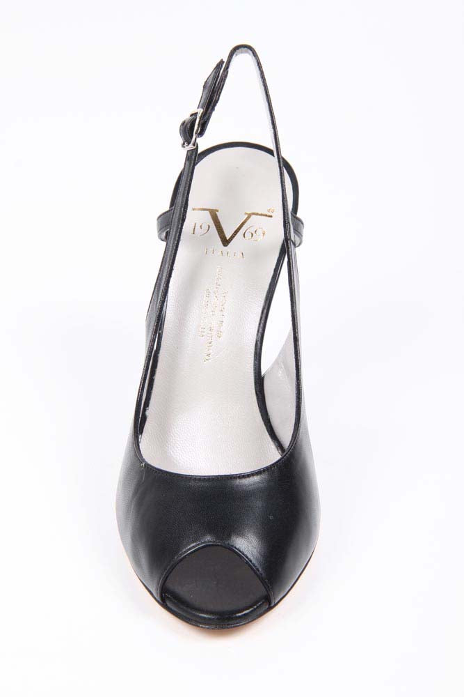 Sandalo Slingback da Donna V 1969 Italia 5616-VAL95 PE ELIOS15NE CAPRETTO ELIOS NERO