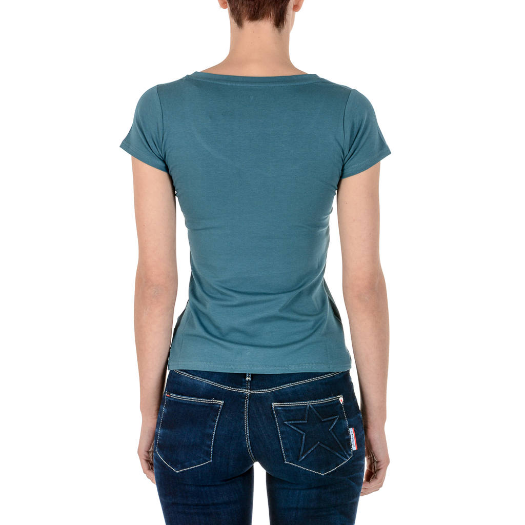 Andrew Charles T-shirt da donna a maniche corte con scollo a V verde TAPIWA