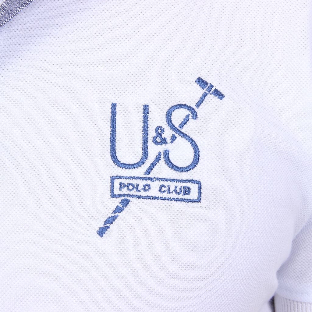 Polo da uomo a maniche corte Ufford & Suffolk Polo Club US026 BIANCO