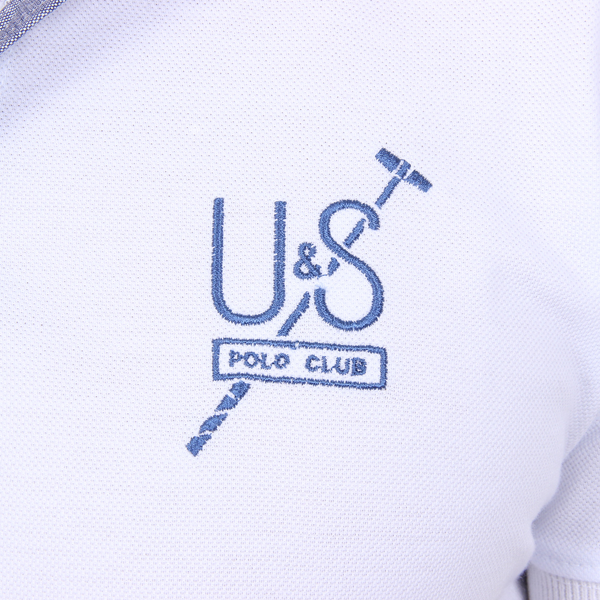 Polo da uomo a maniche corte Ufford & Suffolk Polo Club US026 BIANCO
