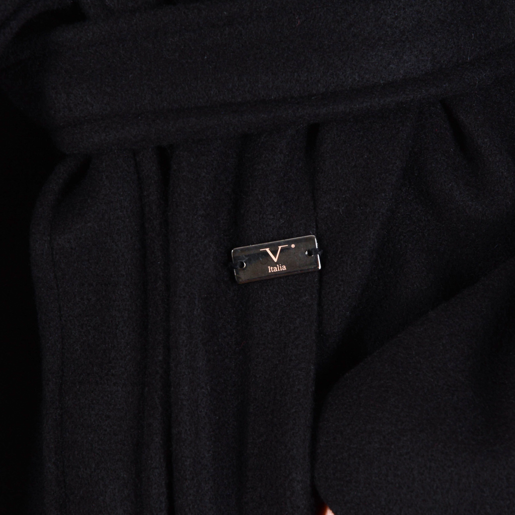 V 1969 Italia Cappotto da donna a maniche lunghe nero JENNY