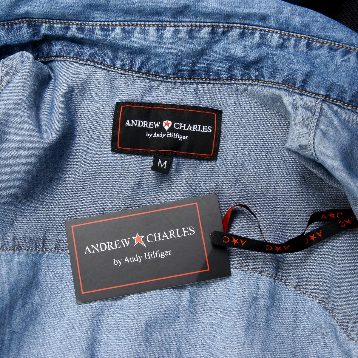 Camicia da uomo Andrew Charles a maniche lunghe in denim CAMILIA
