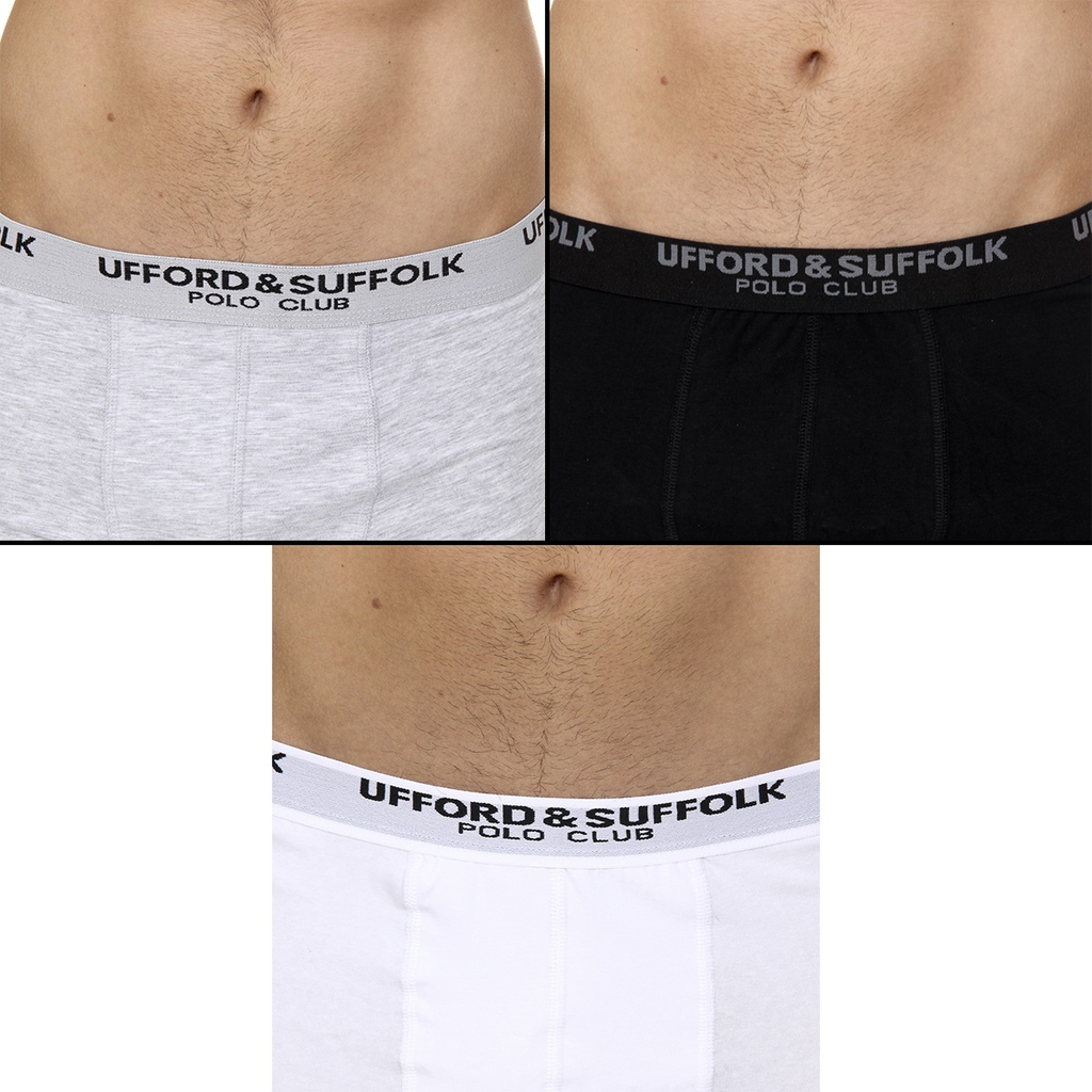 Ufford & Suffolk Polo Club Boxer da uomo in confezione da tre, taglia US100
