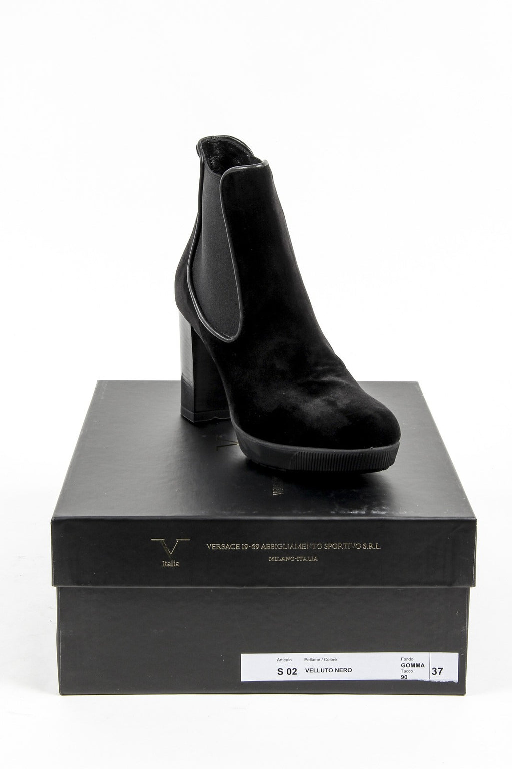 Stivaletto Donna V 1969 Italia S02 VELLUTO NERO