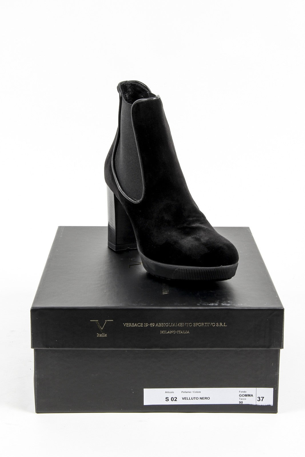 Stivaletto Donna V 1969 Italia S02 VELLUTO NERO