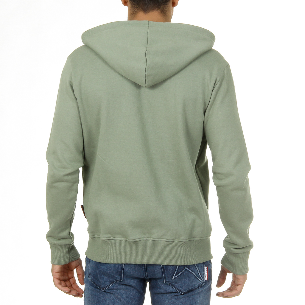 Felpa con cappuccio da uomo Andrew Charles con cerniera, maniche lunghe, scollo rotondo, verde FELA