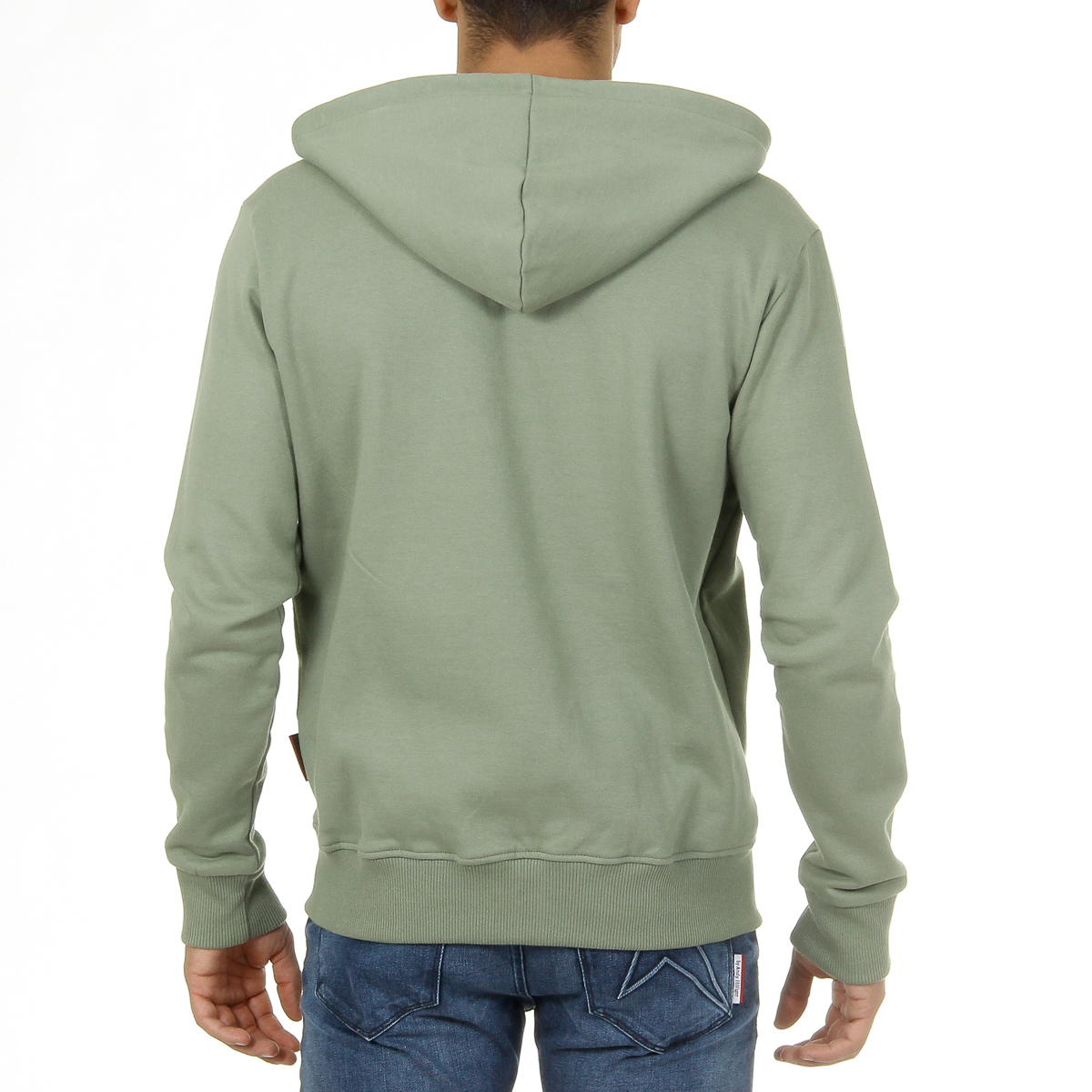 Felpa con cappuccio da uomo Andrew Charles con cerniera, maniche lunghe, scollo rotondo, verde FELA