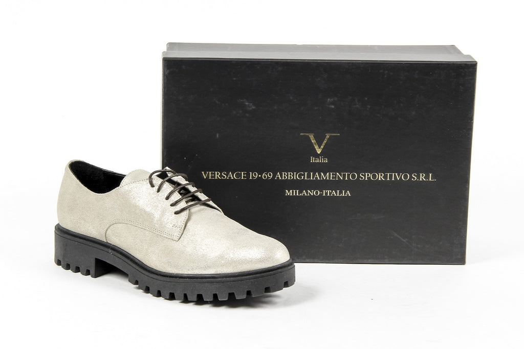 Scarpa stringata da donna V 1969 Italia C01 LAMINATO ARGENTO