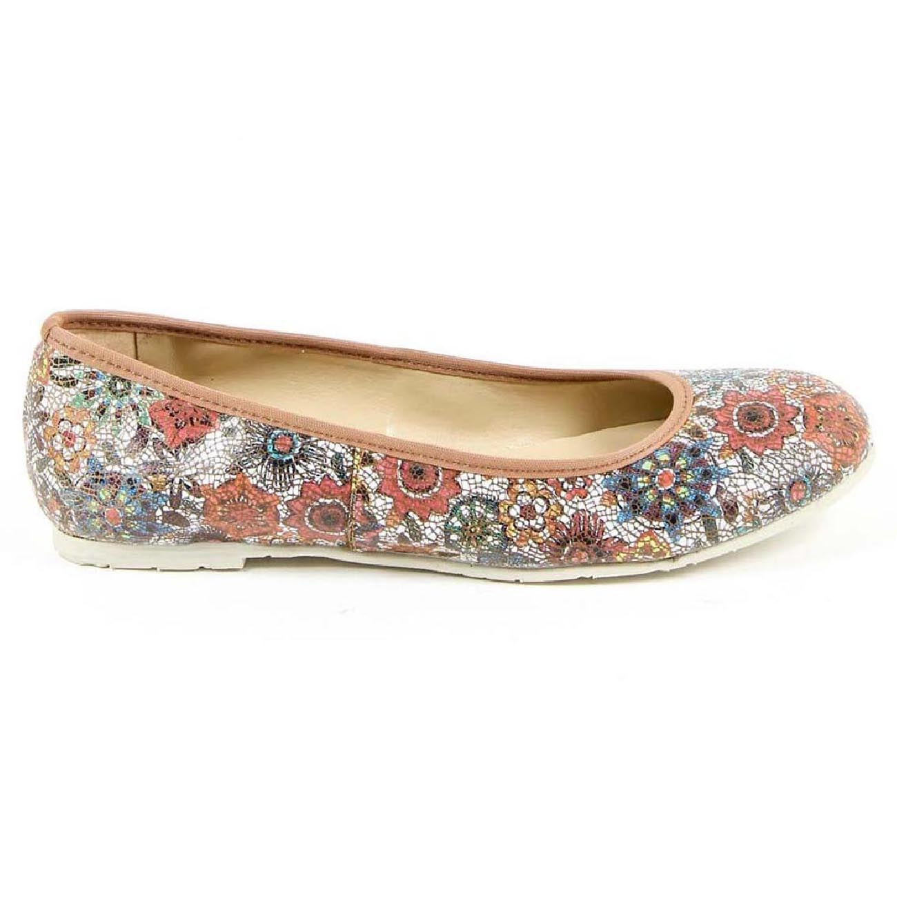 V 1969 Italia Ballerina da donna E08 FIORE CUOIO