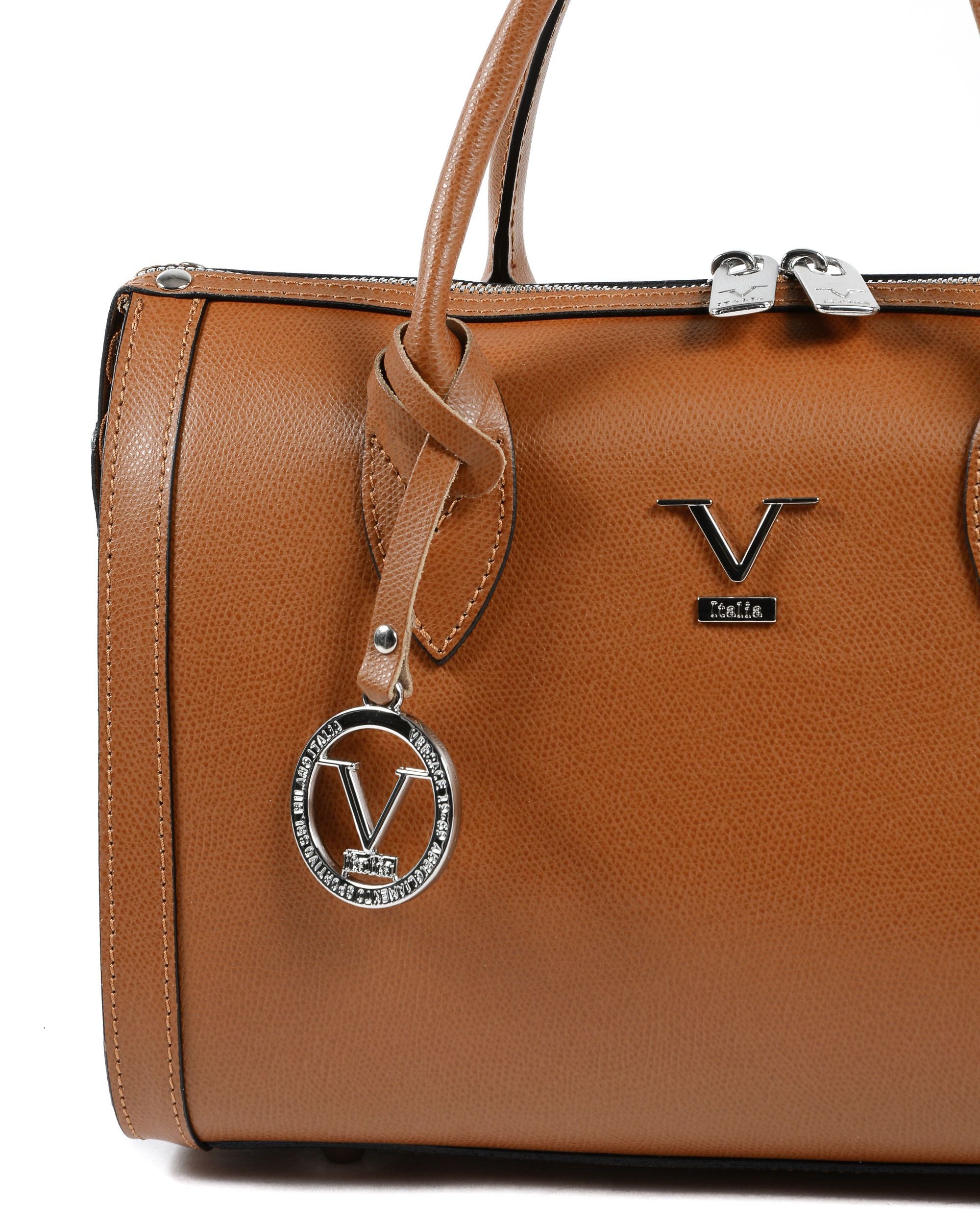 Borsa a mano da donna V Italia Marrone V014-S PALMELLATO CUOIO