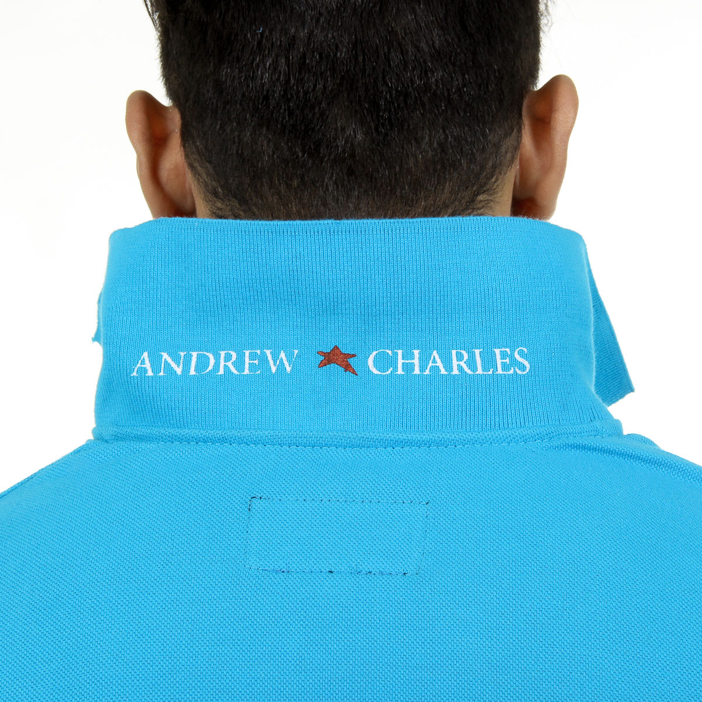 Andrew Charles Polo da uomo a maniche corte azzurro SEMELO