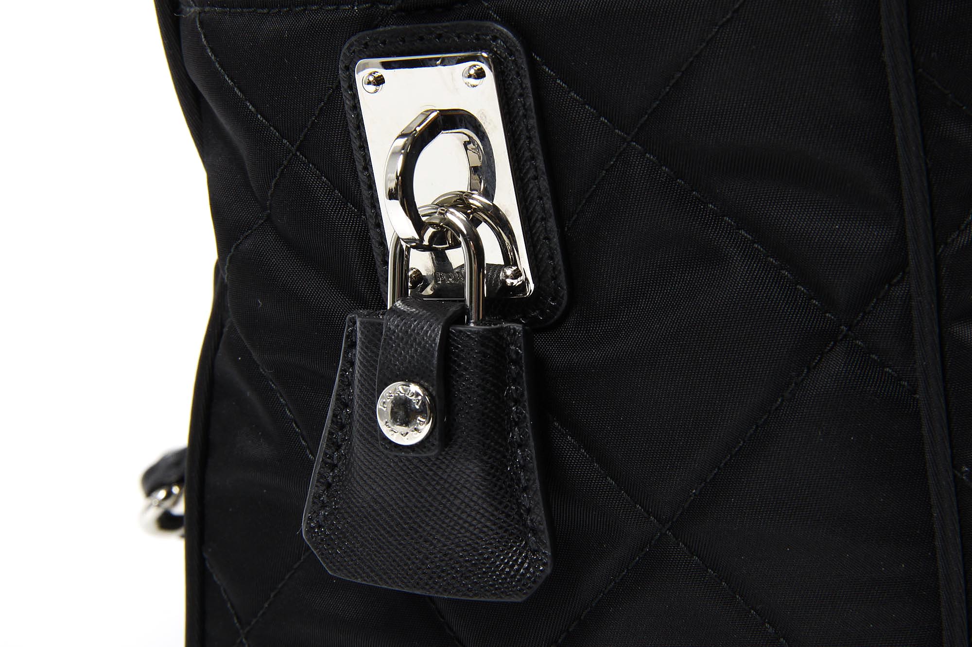 Borsa Prada trapuntata BL0774 Nero Tessuto Impuntu