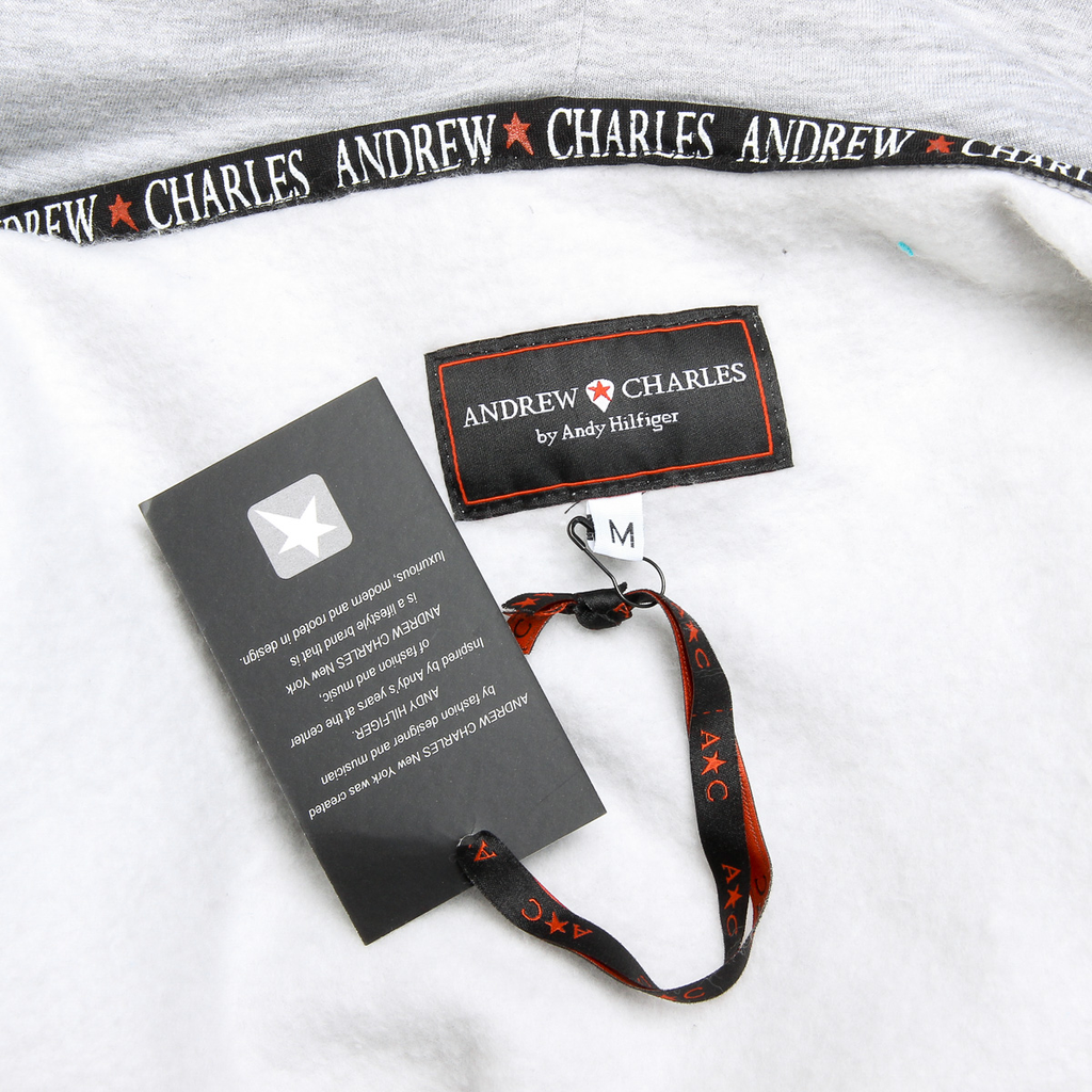 Felpa con cappuccio da uomo Andrew Charles con cerniera, maniche lunghe, scollo rotondo, grigio chiaro FELA