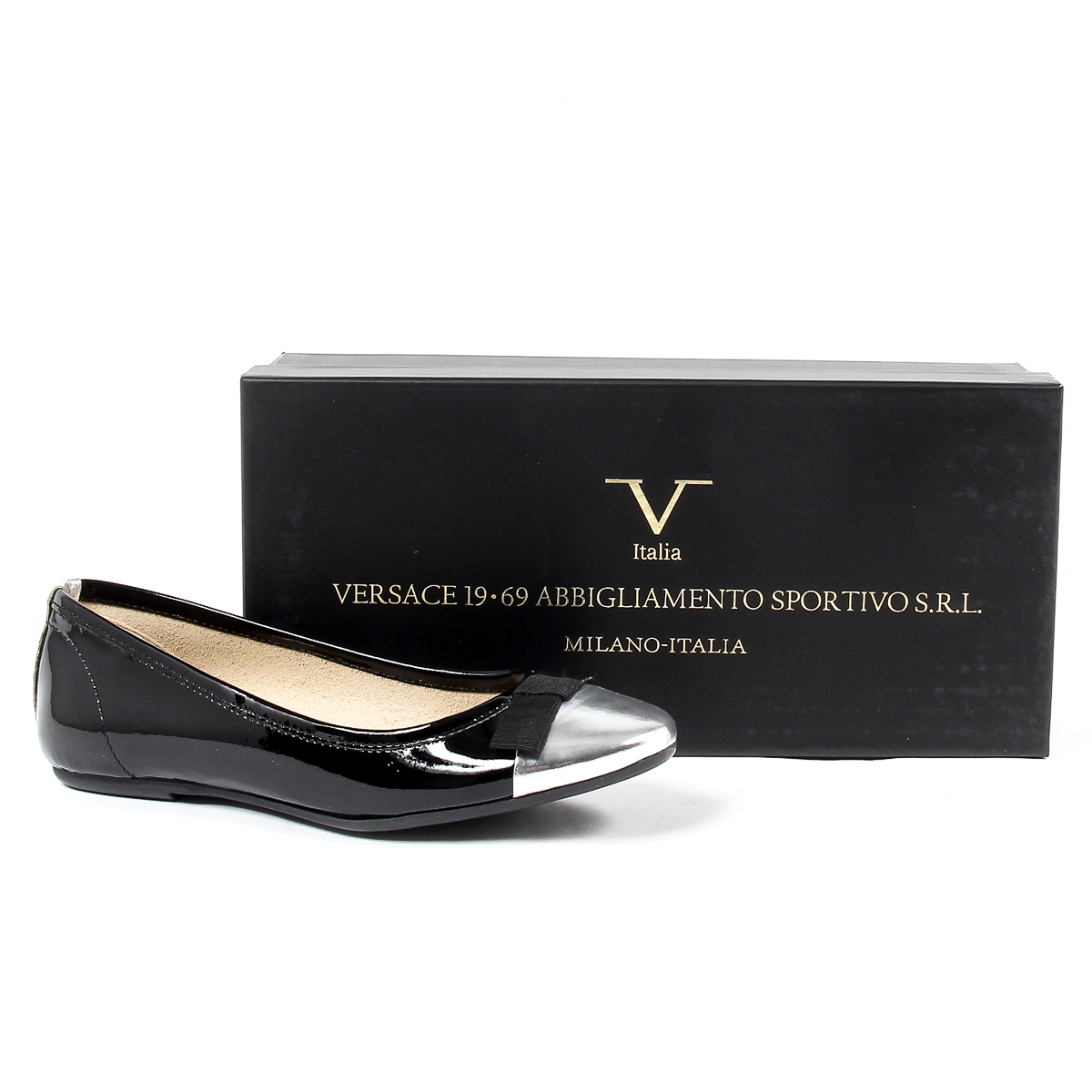 V 1969 Italia Womens Ballerina Black GEMMA