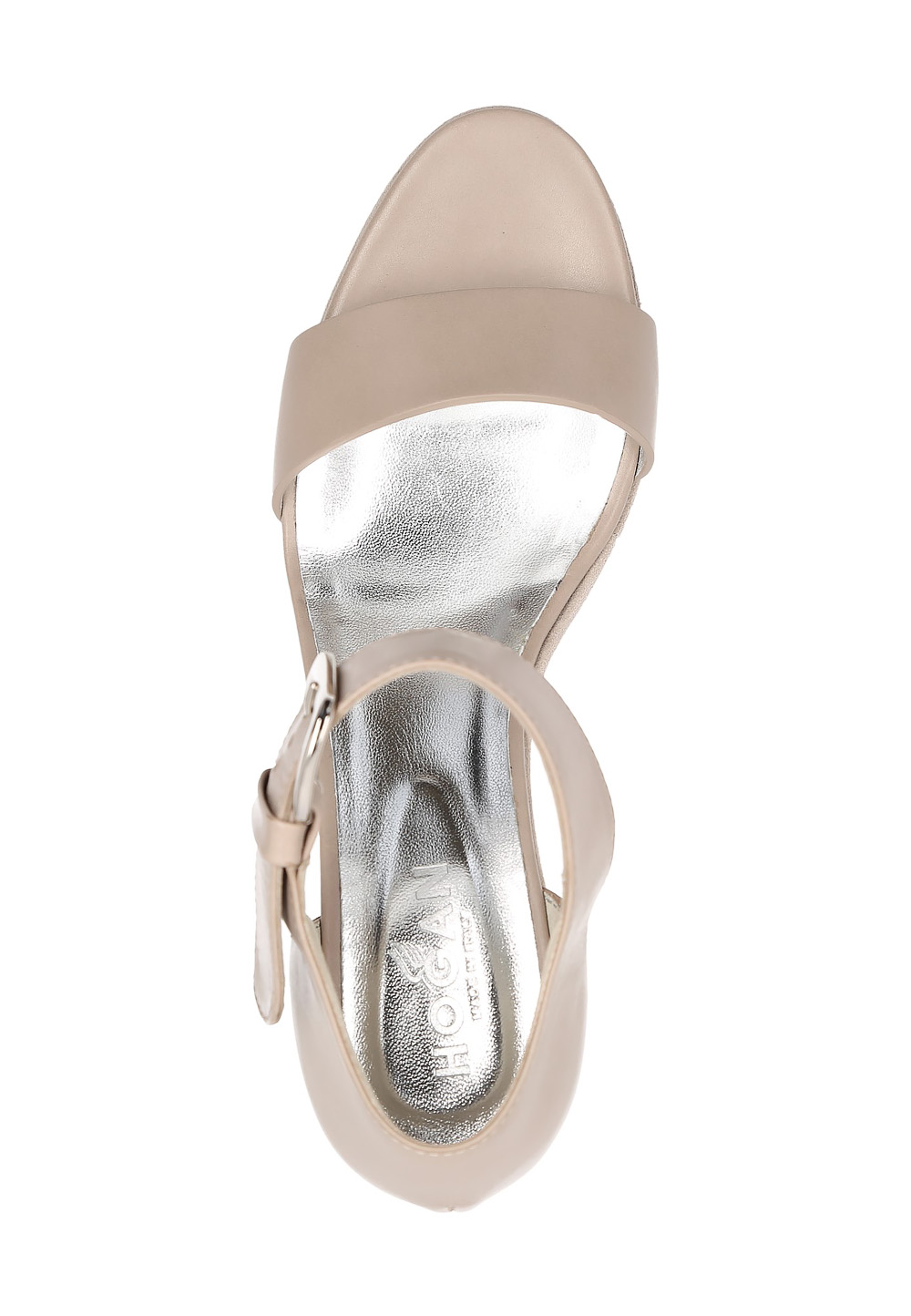 Sandalo con zeppa Hogan da donna grigio chiaro HXW2000H790D0WC416