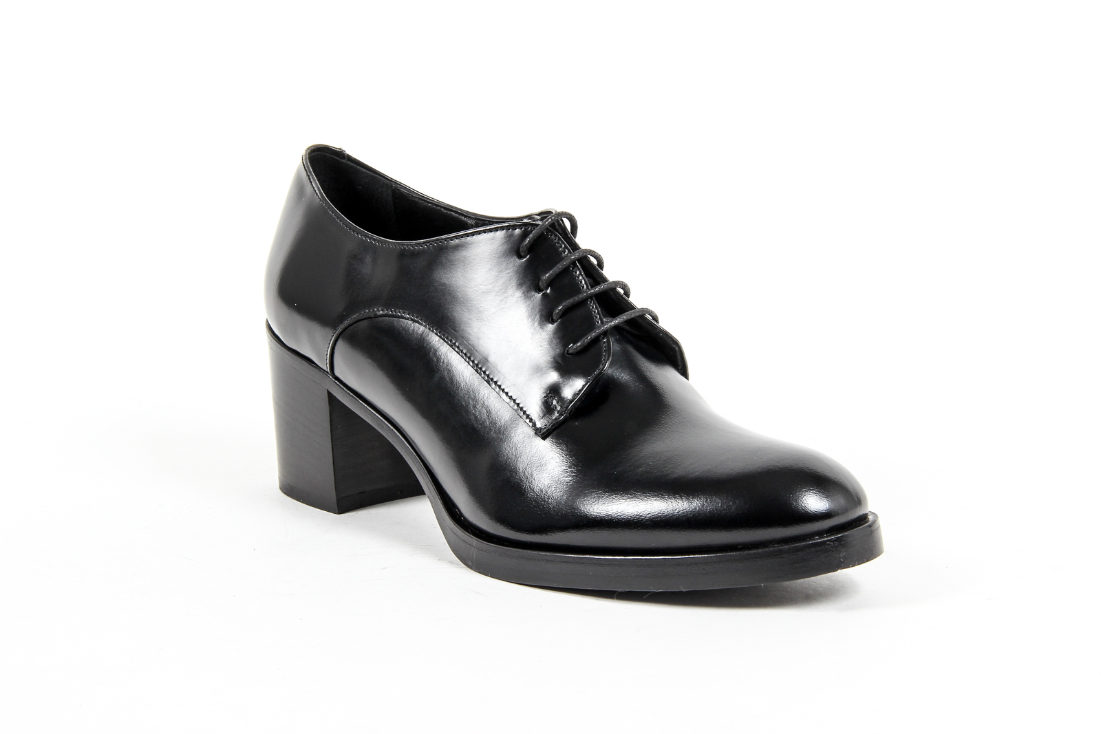 V 1969 Italia Scarpa Oxford con tacco da donna nera RITZ