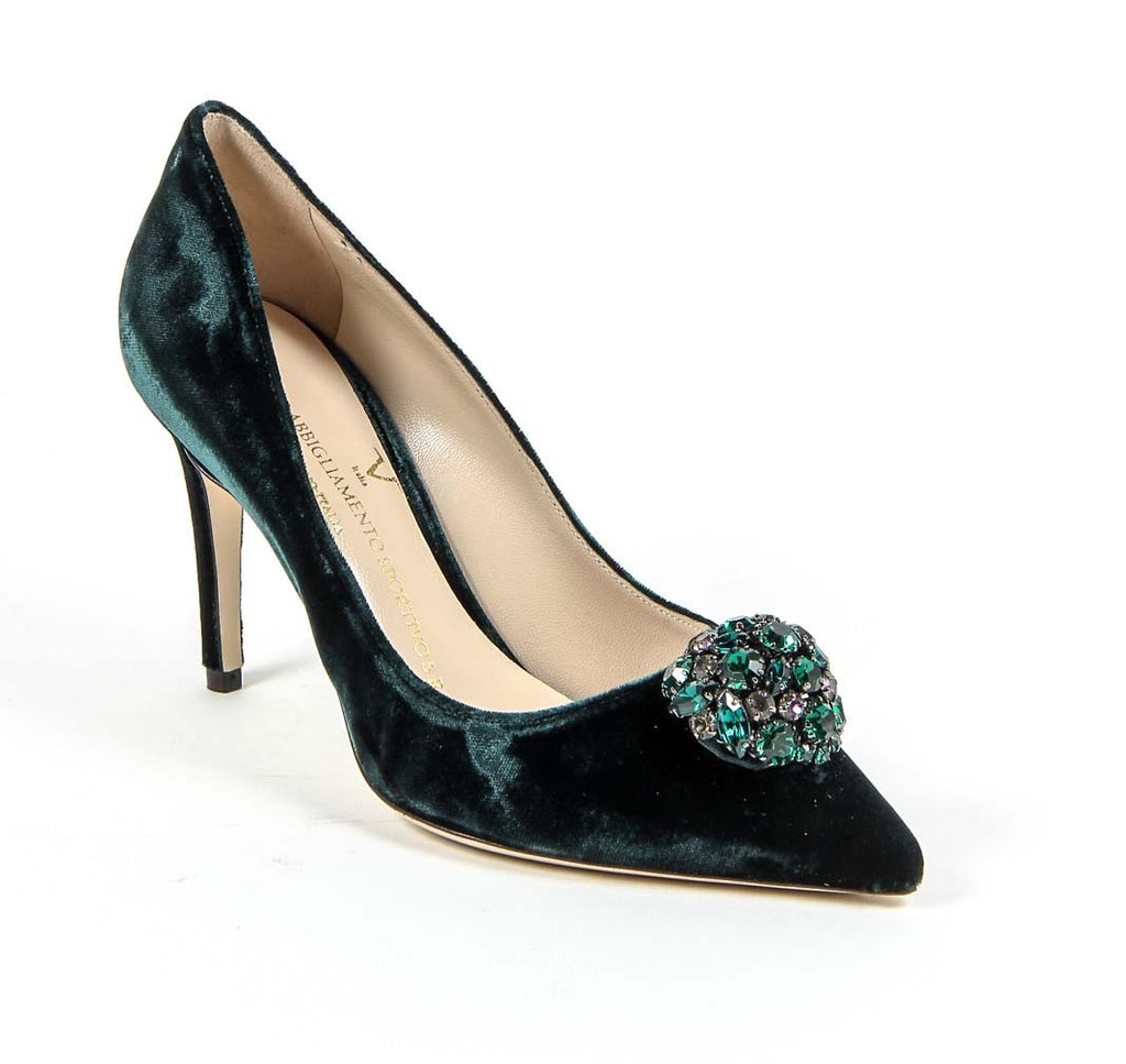 Décolleté da donna V 1969 Italia 3104104 VELLUTO VERDE