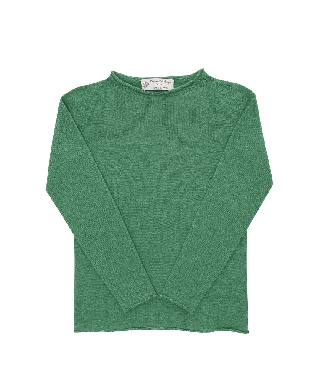 Maglione da donna con scollo a barca in cashmere Crown of Edinburgh COE 0025 VERDE