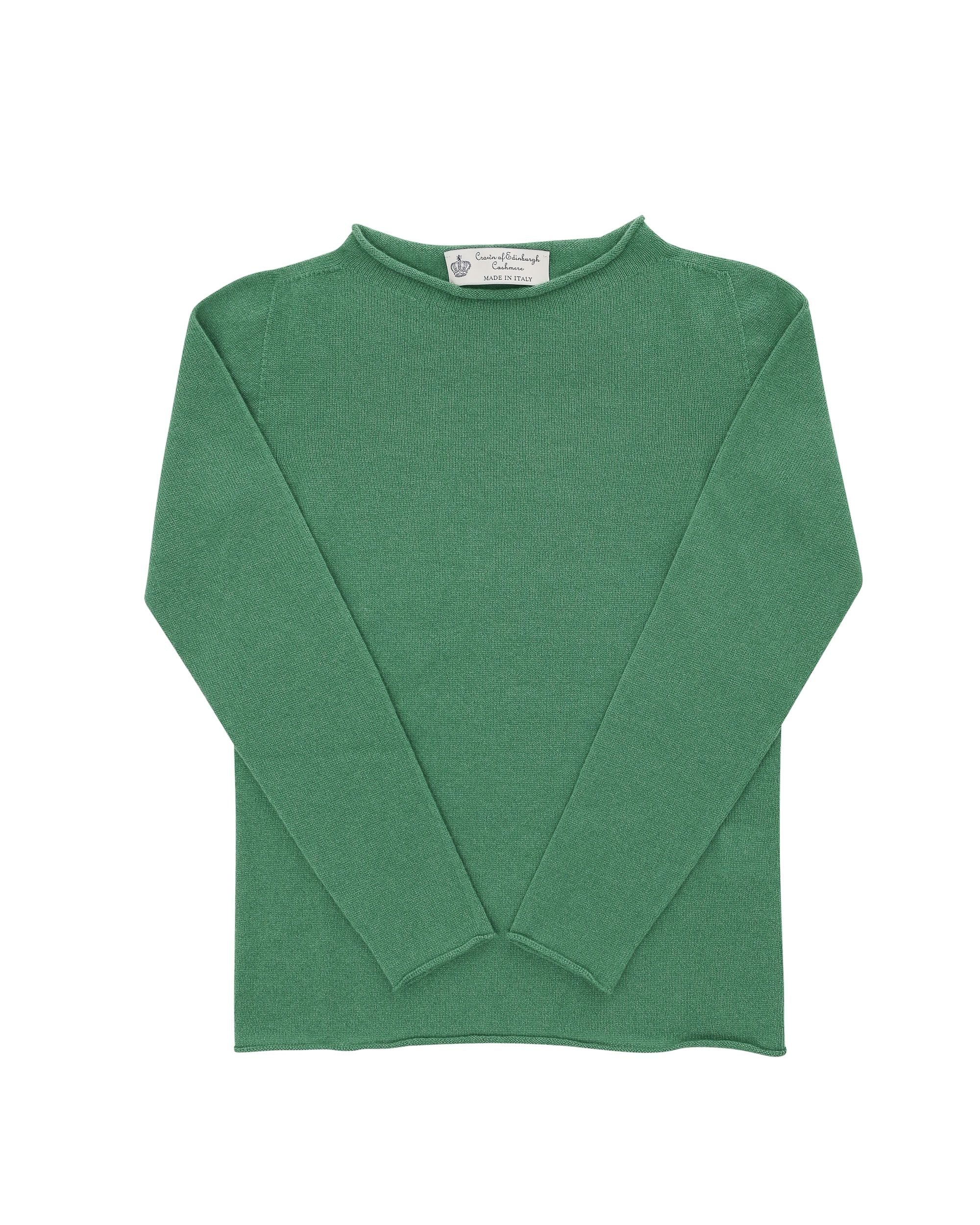 Maglione da donna con scollo a barca in cashmere Crown of Edinburgh COE 0025 VERDE