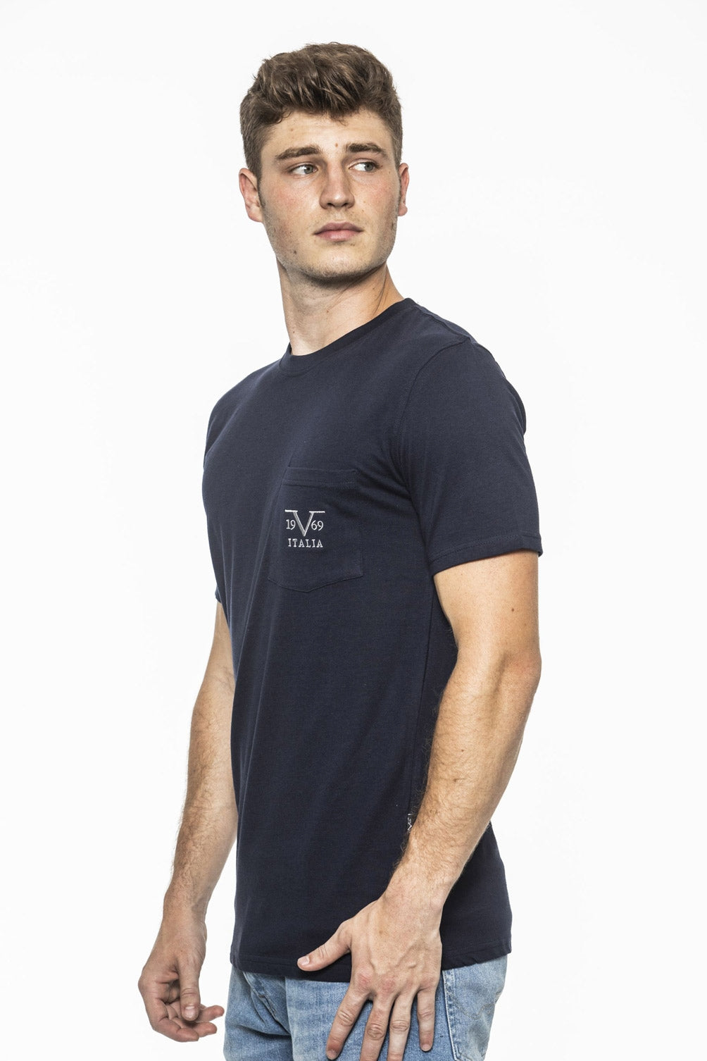 19V69 Italia T-Shirt Uomo Blu IVAN BLU NAVY