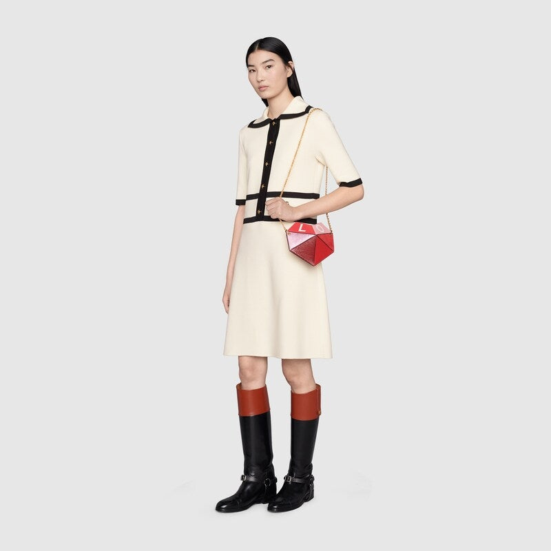Gucci Borsa a tracolla piccola a forma di cuore rosso rosa