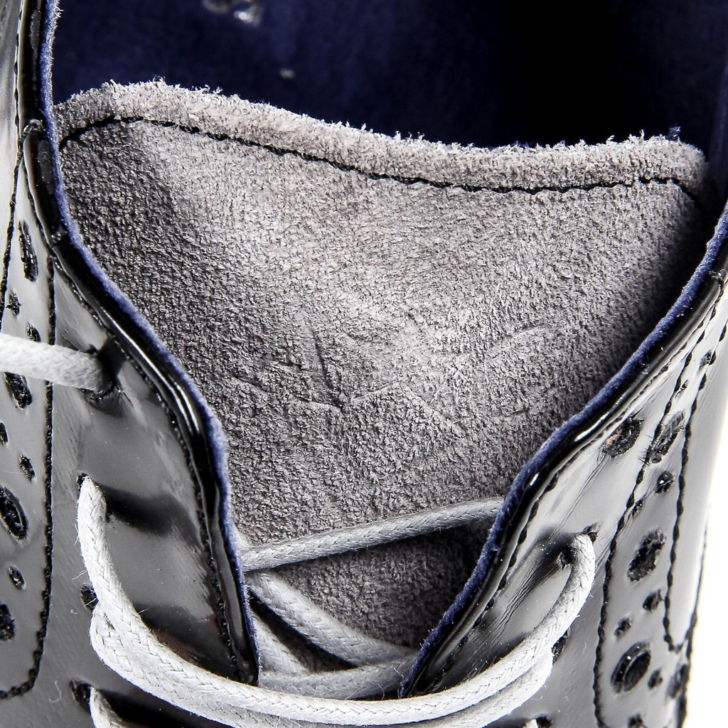 Andrew Charles Mens Brogue Oxford Shoe 914 ABRASIVATO CAM NERO GRIGIO