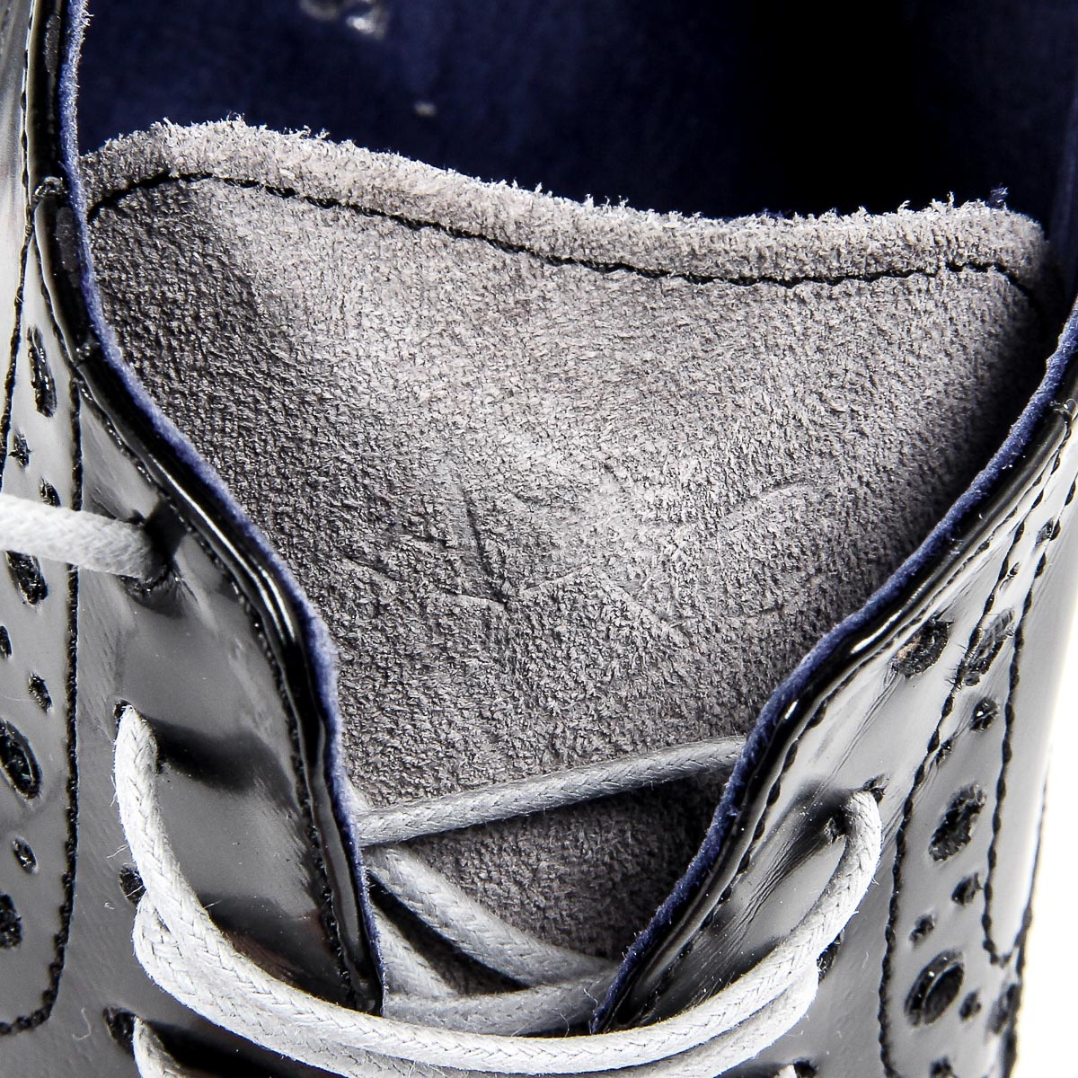 Andrew Charles Mens Brogue Oxford Shoe 914 ABRASIVATO CAM NERO GRIGIO